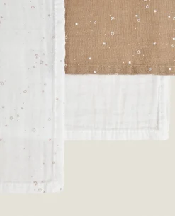 ZARA Home Star Print Muslin Cloths (Pack Of 3)