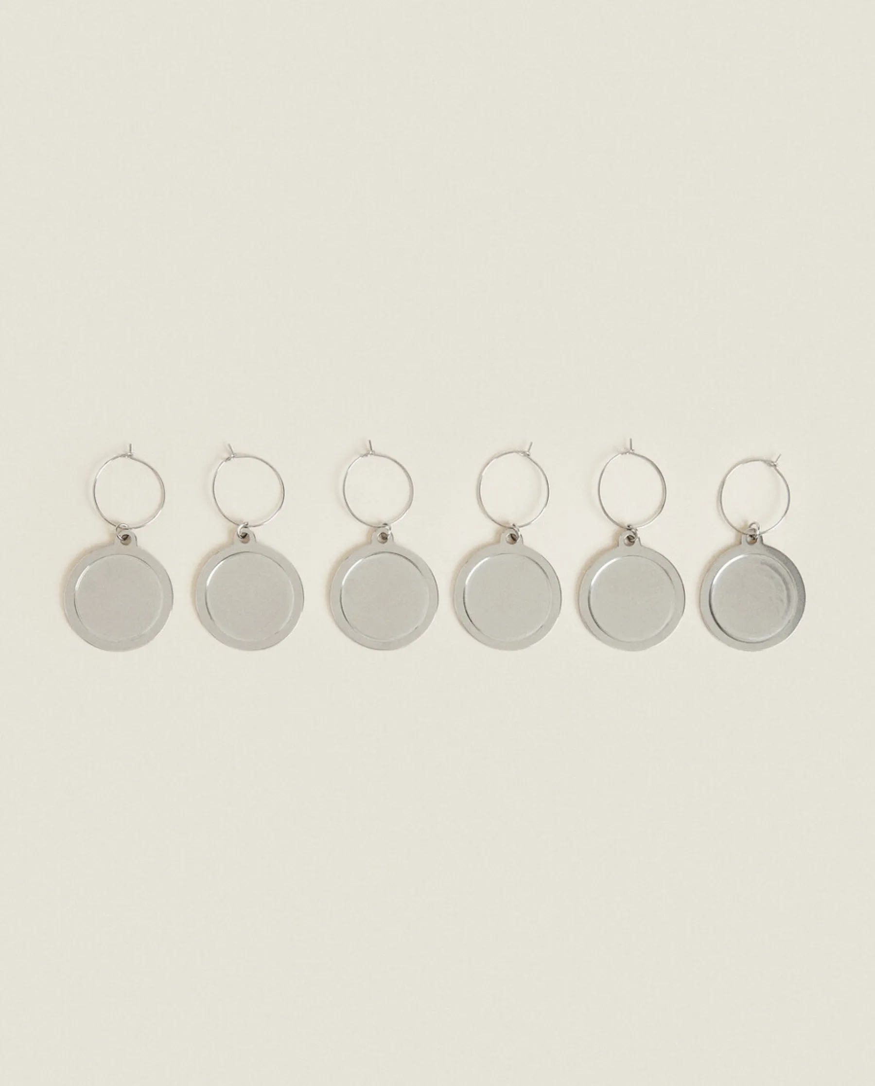 ZARA Home Steel Wine Glass Charms (Set Of 6)
