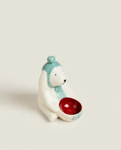ZARA Home Stoneware Christmas Bunny Rabbit Egg Cup