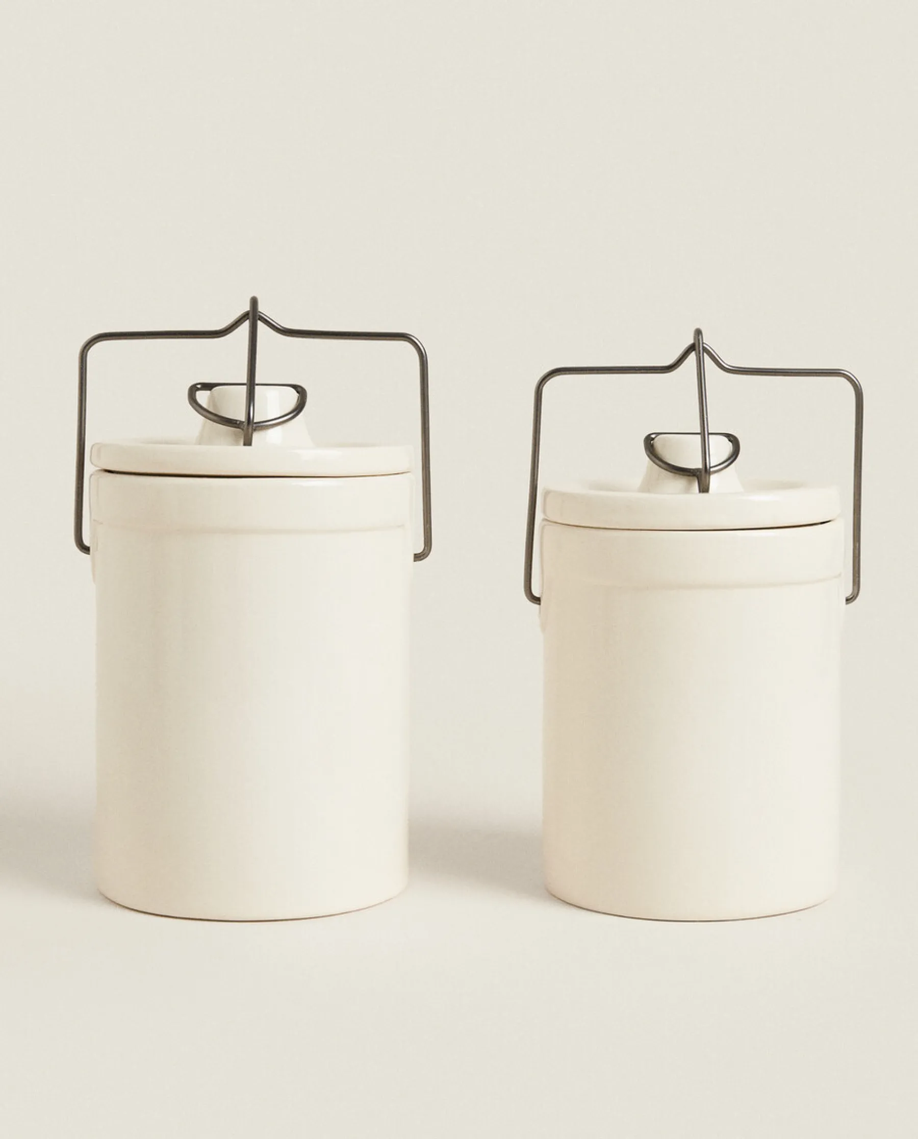 ZARA Home Stoneware Cylindrical Jar