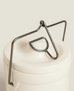 ZARA Home Stoneware Cylindrical Jar