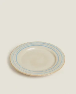 ZARA Home Stoneware Dinner Plate With Lines