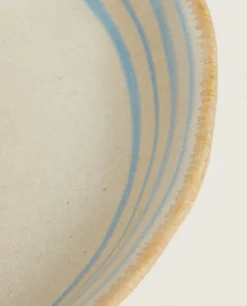 ZARA Home Stoneware Soup Plate With Lines
