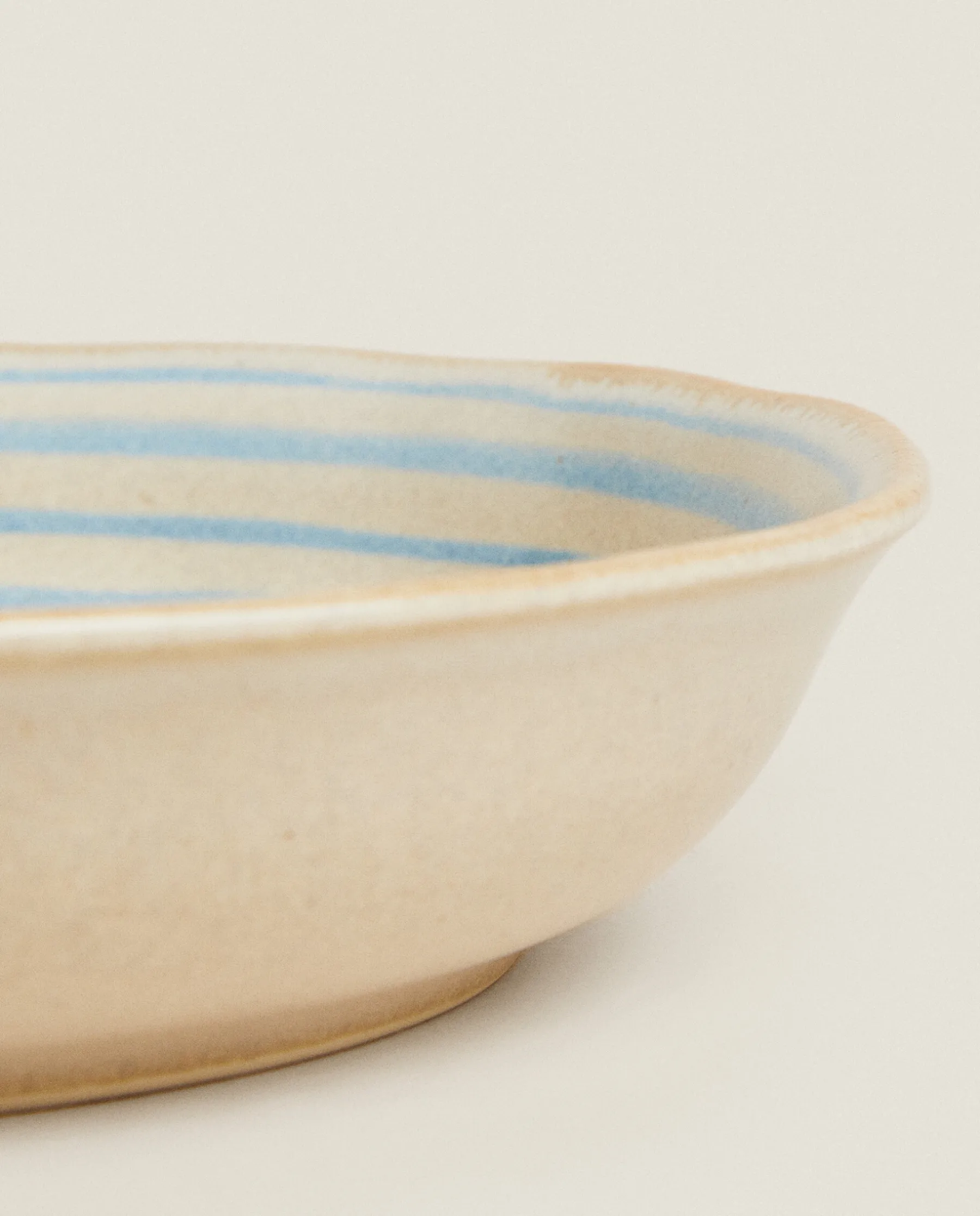 ZARA Home Stoneware Soup Plate With Lines