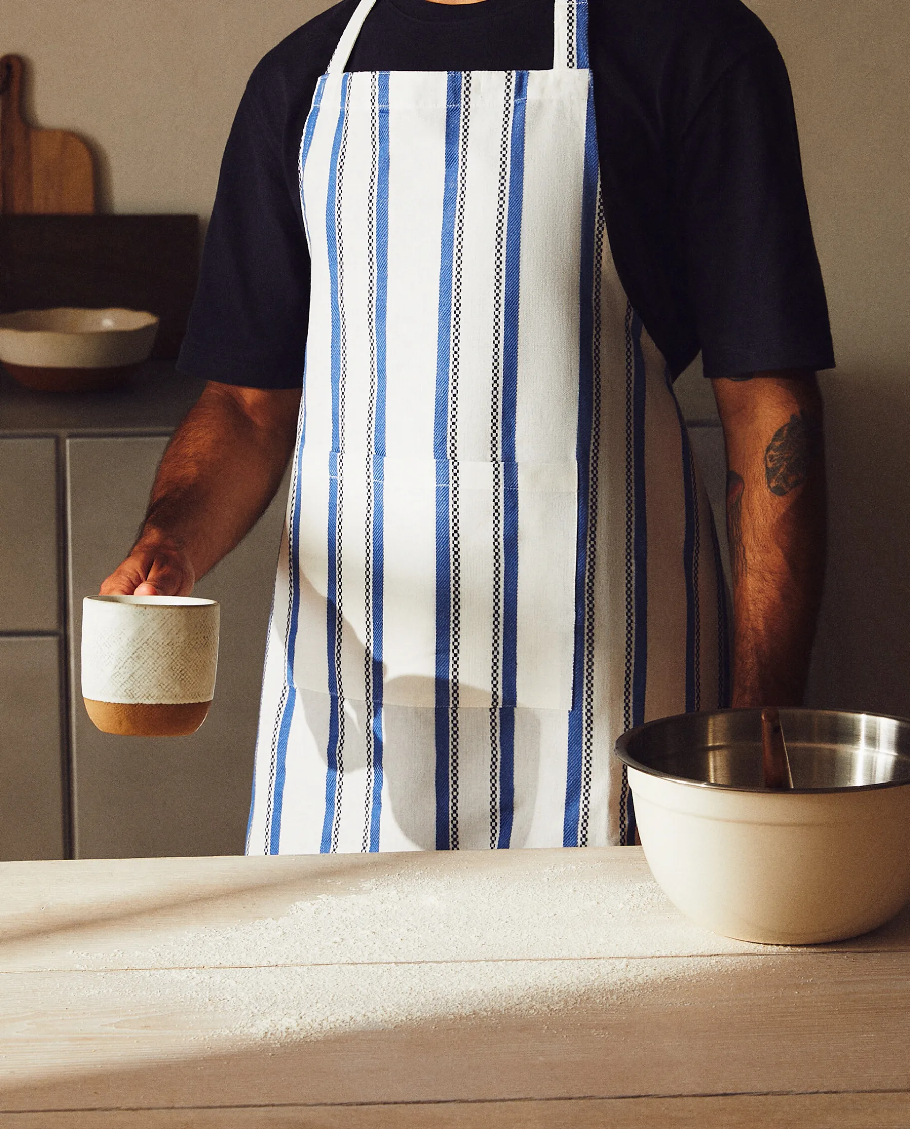 ZARA Home Stripe Dyed Thread Apron