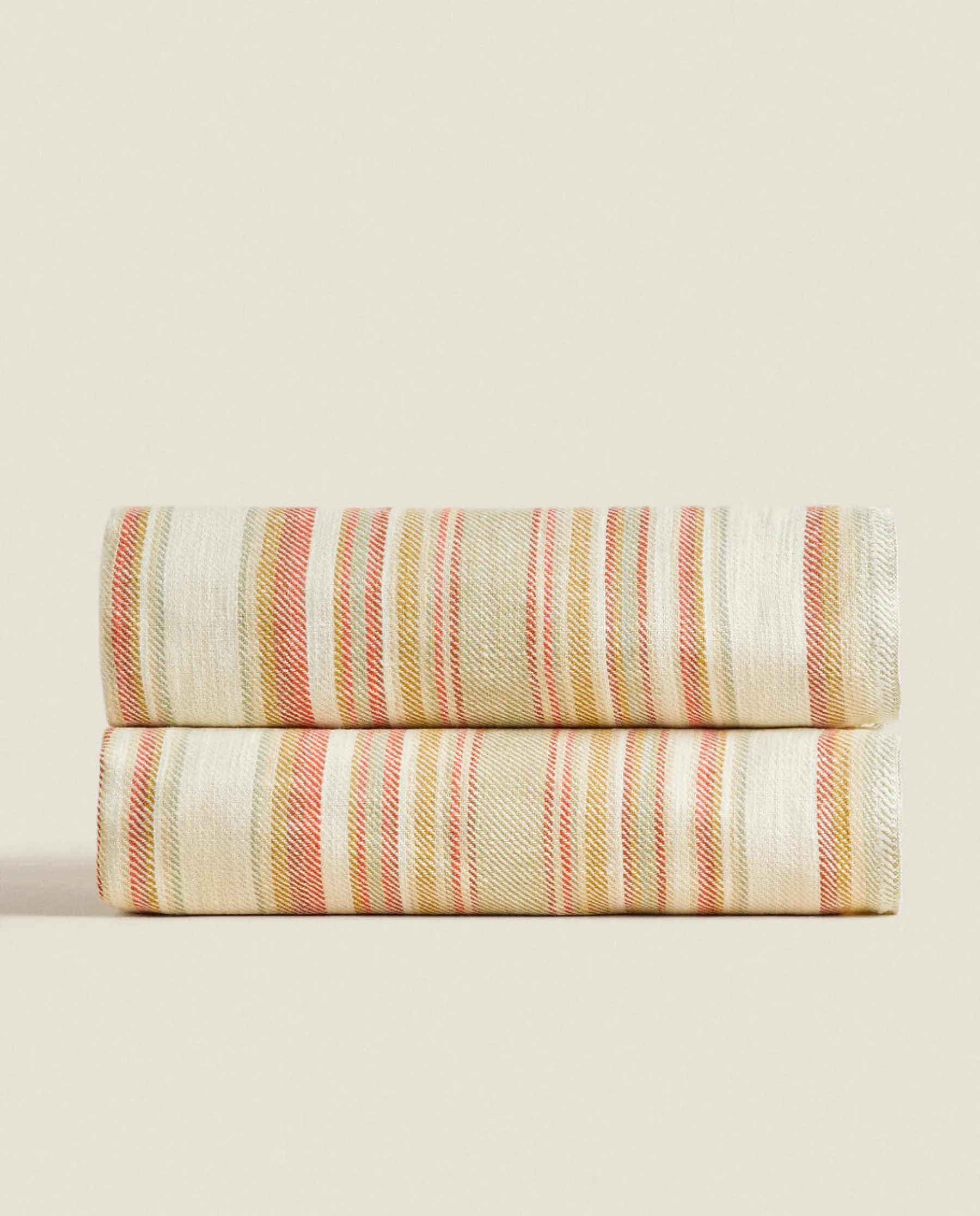 ZARA Home Striped Cotton And Linen Blanket