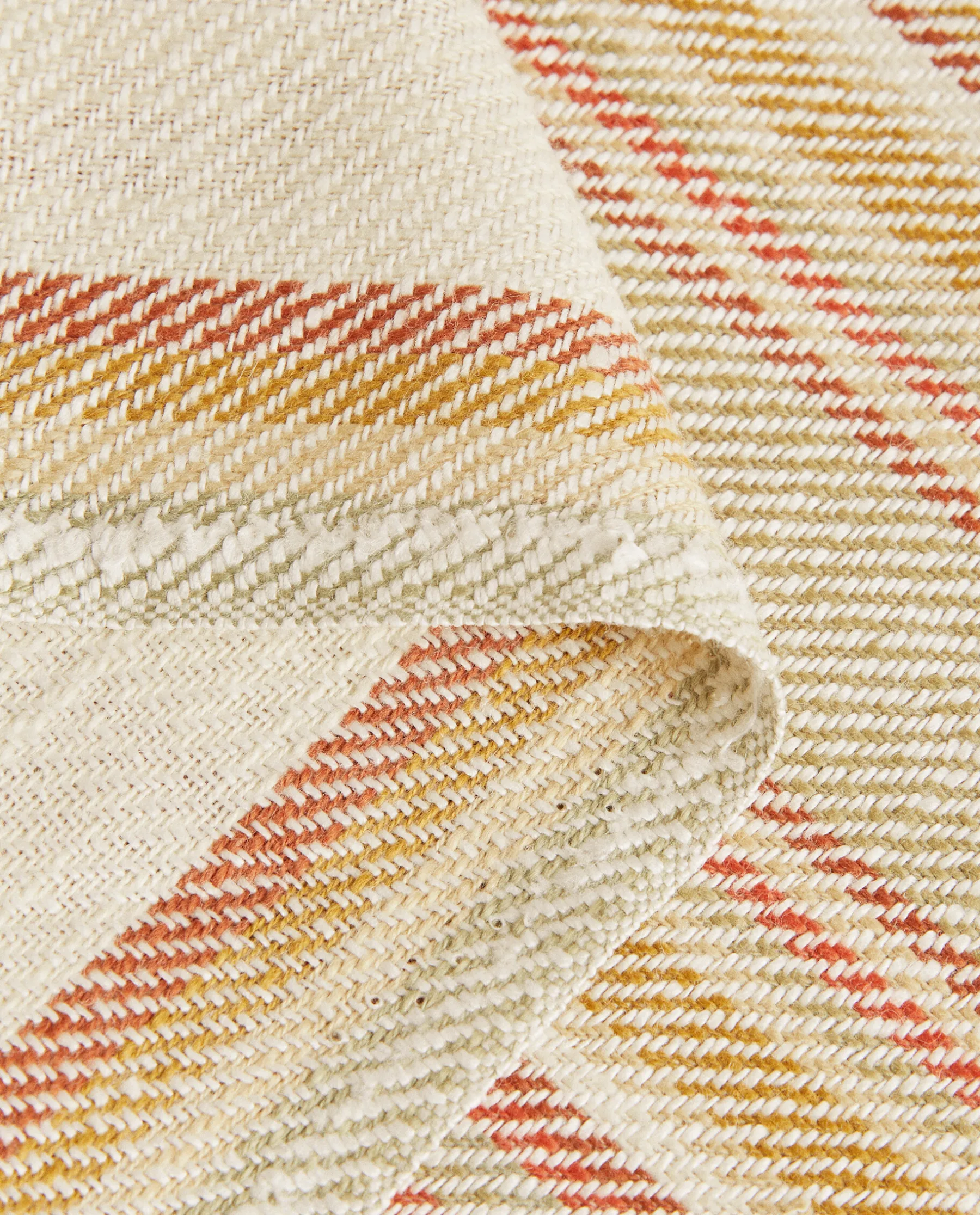 ZARA Home Striped Cotton And Linen Blanket