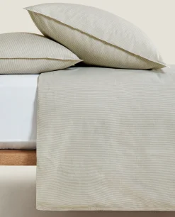 ZARA Home Striped Cotton Duvet Cover