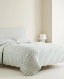 ZARA Home Striped Cotton Duvet Cover