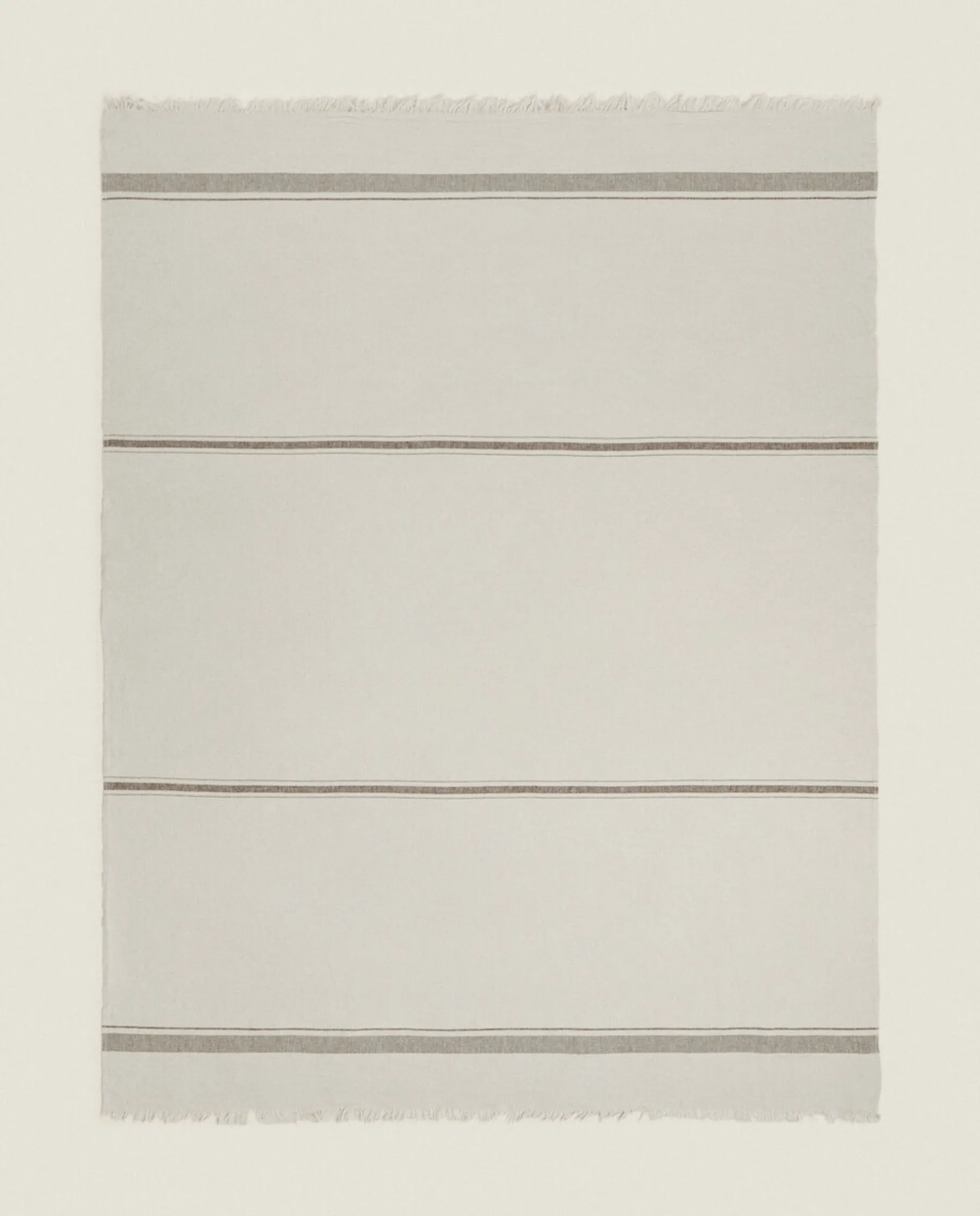 ZARA Home Striped Cotton-Linen Blanket