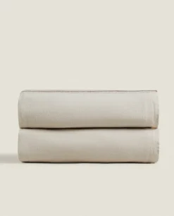 ZARA Home Striped Cotton-Linen Blanket