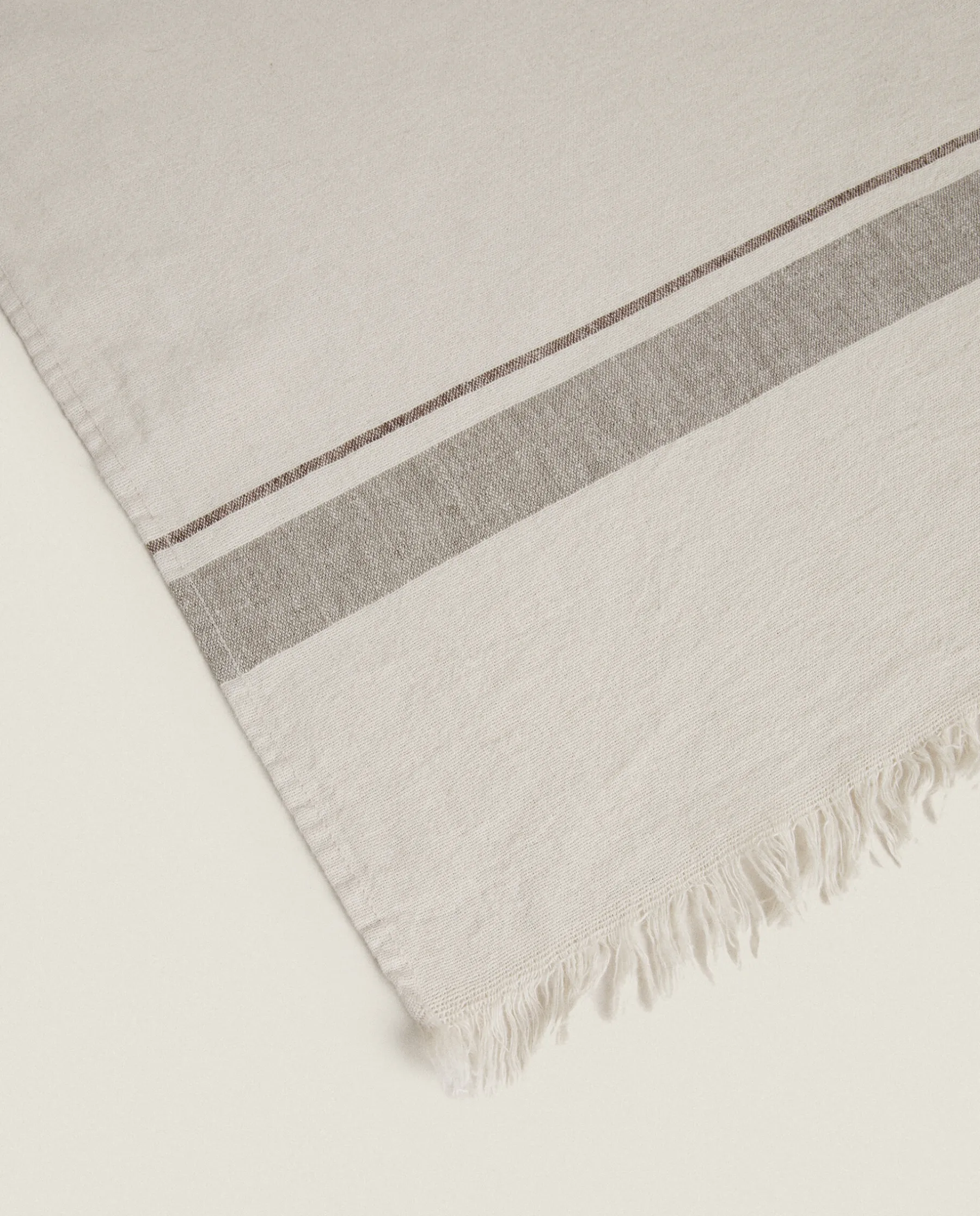 ZARA Home Striped Cotton-Linen Blanket