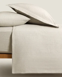 ZARA Home Striped Flannel Duvet Cover