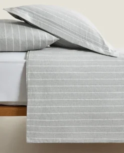 ZARA Home Striped Flannel Duvet Cover