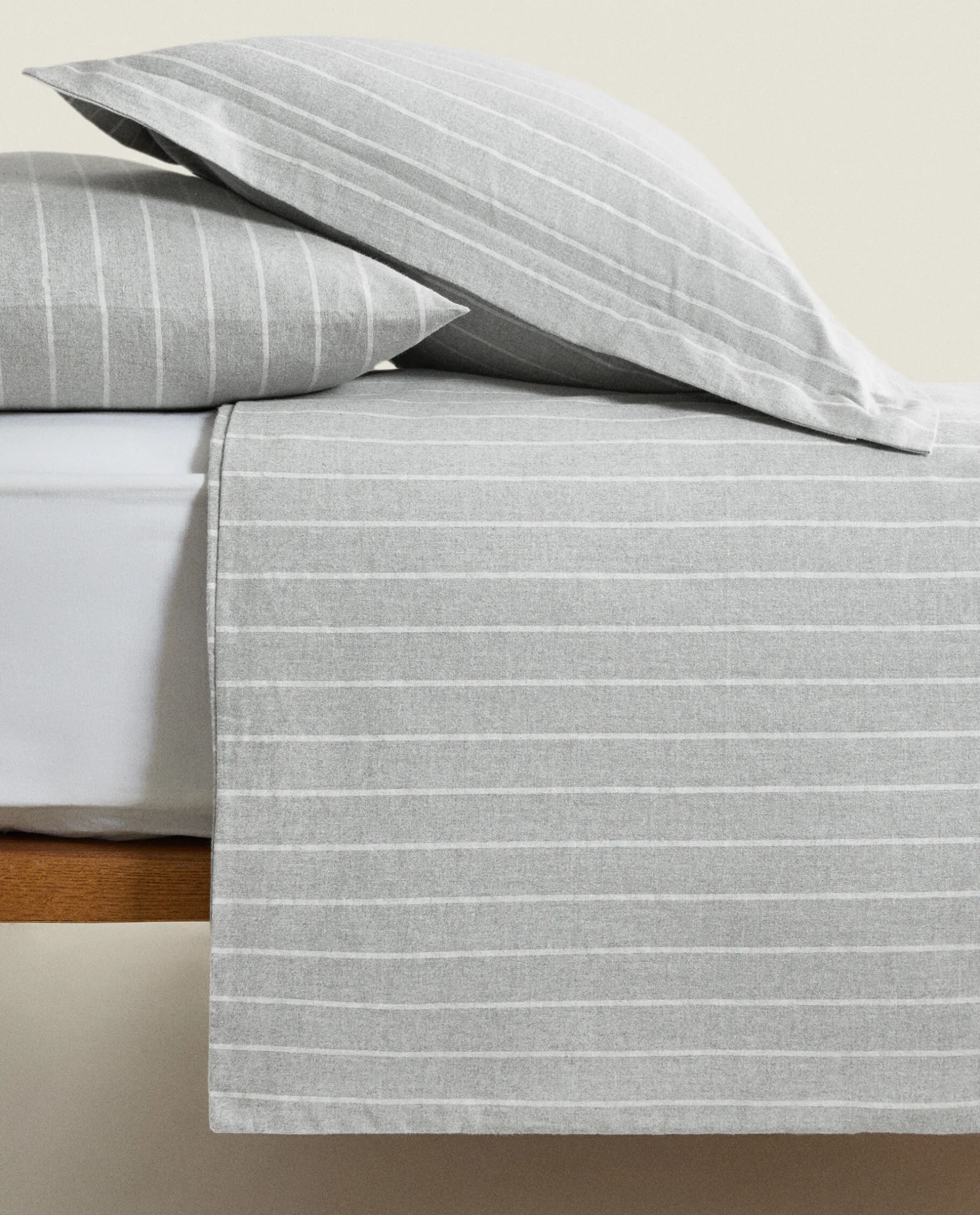 ZARA Home Striped Flannel Duvet Cover