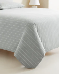 ZARA Home Striped Flannel Duvet Cover