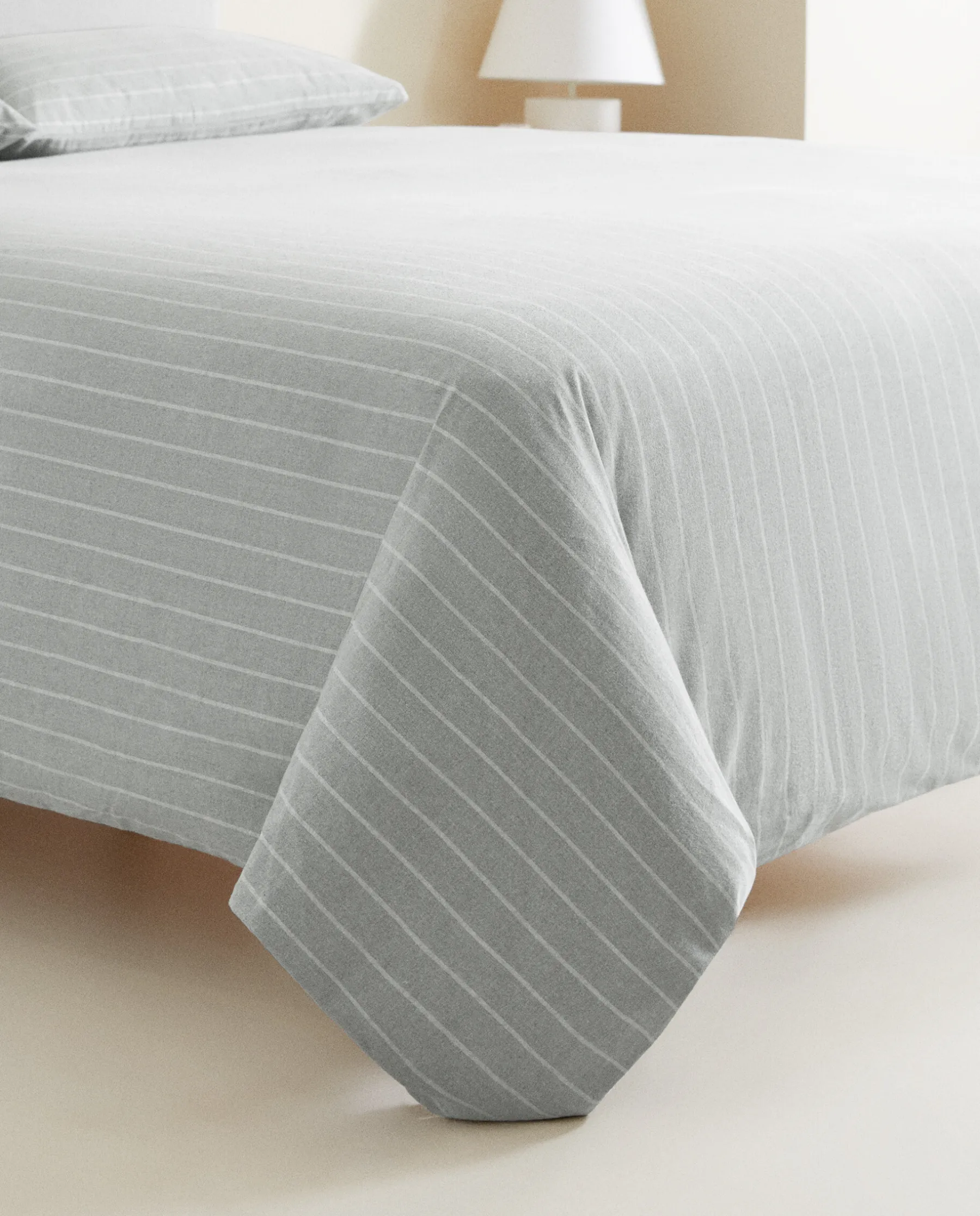 ZARA Home Striped Flannel Duvet Cover