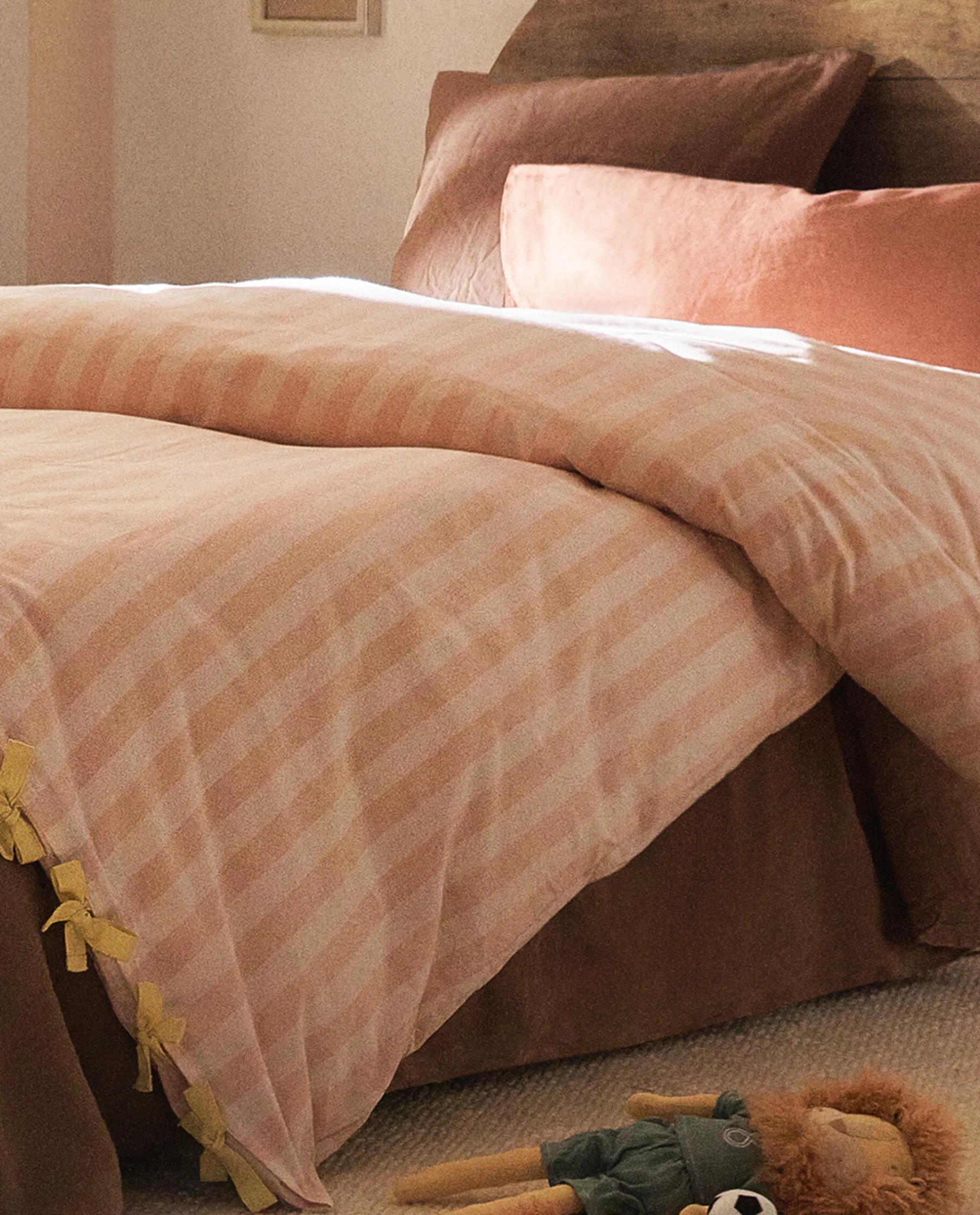 ZARA Home Striped Flannel Duvet Cover