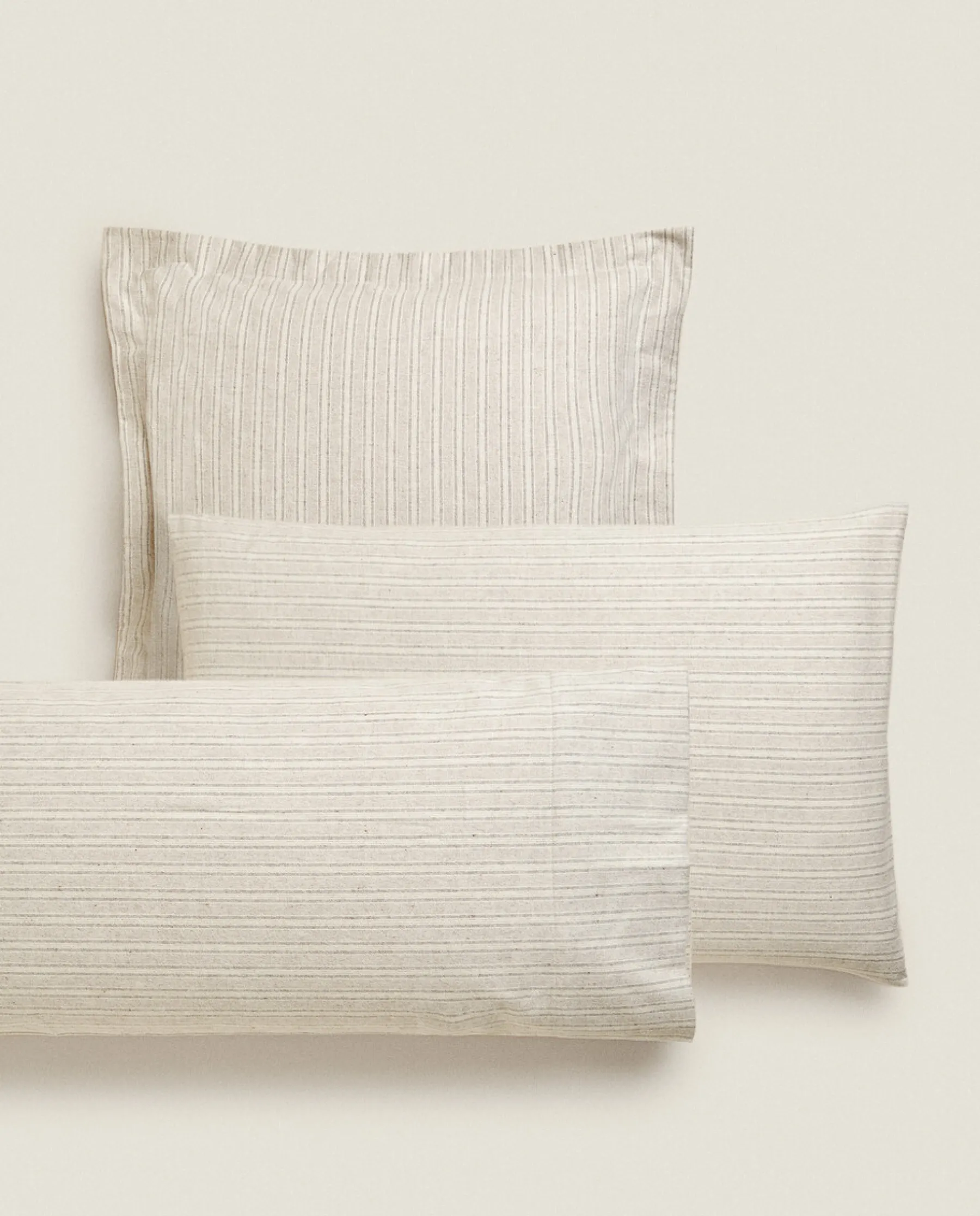 ZARA Home Striped Flannel Pillowcase