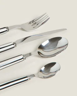 ZARA Home Striped Flatware Set (4 Pieces)