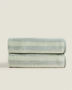 ZARA Home Striped Fleece Blanket