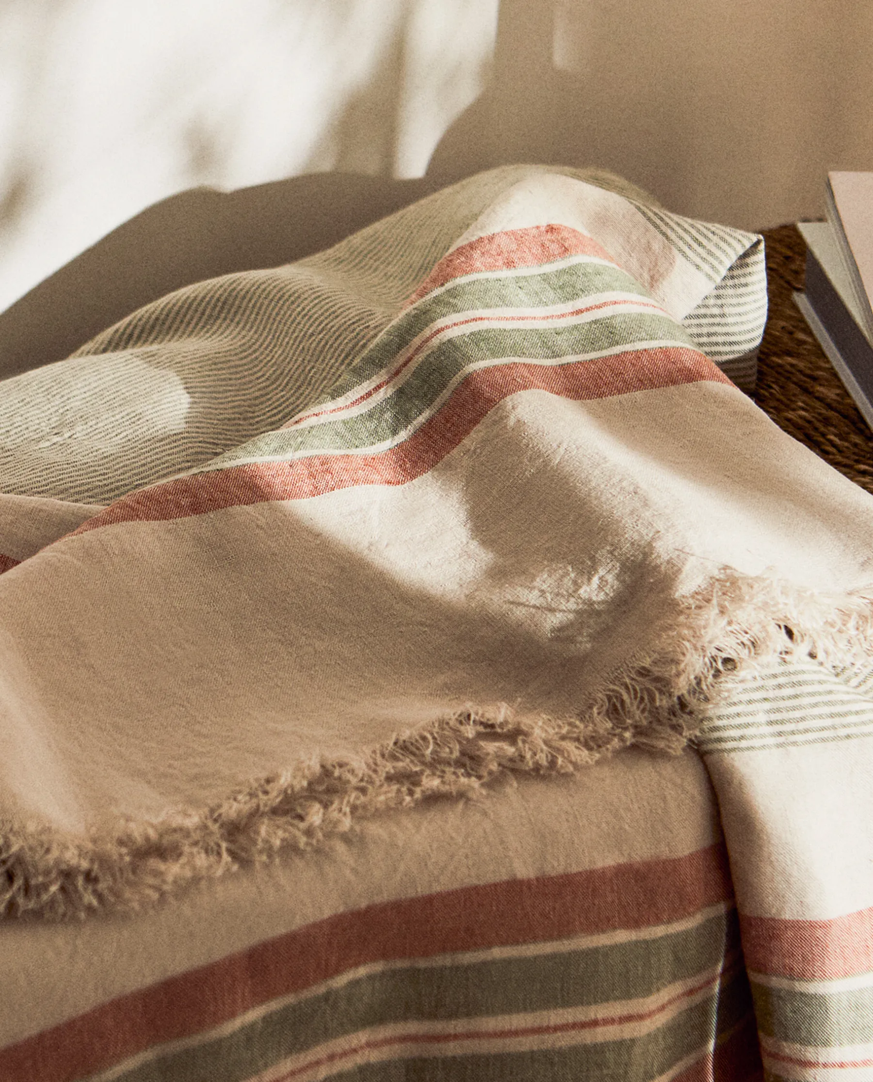 ZARA Home Striped Linen Blanket
