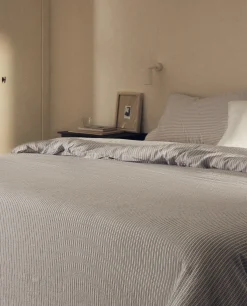 ZARA Home Striped Linen Duvet Cover