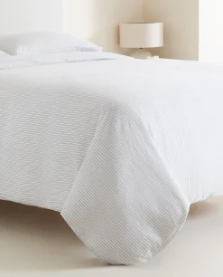 ZARA Home Striped Linen Duvet Cover