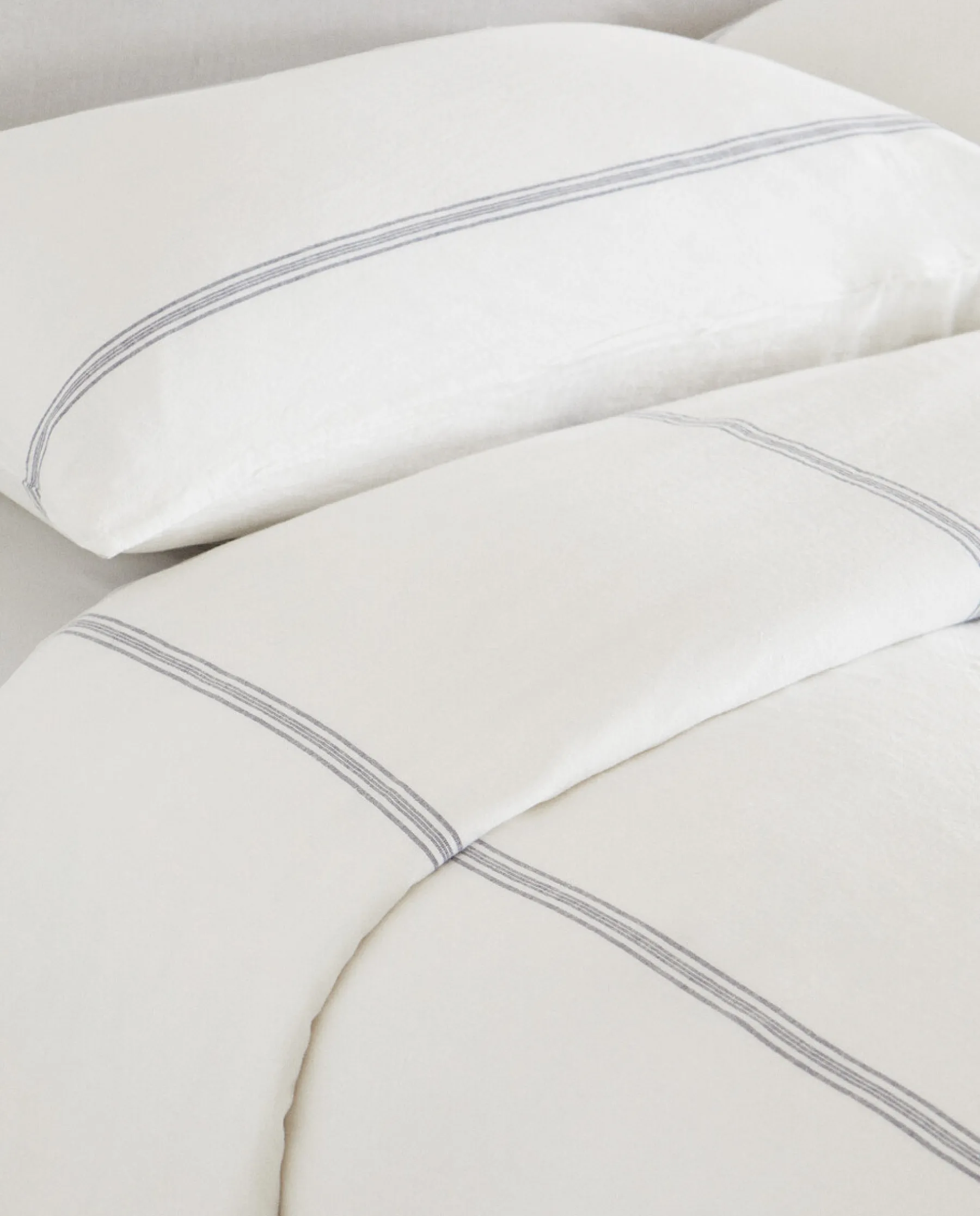 ZARA Home Striped Linen Duvet Cover