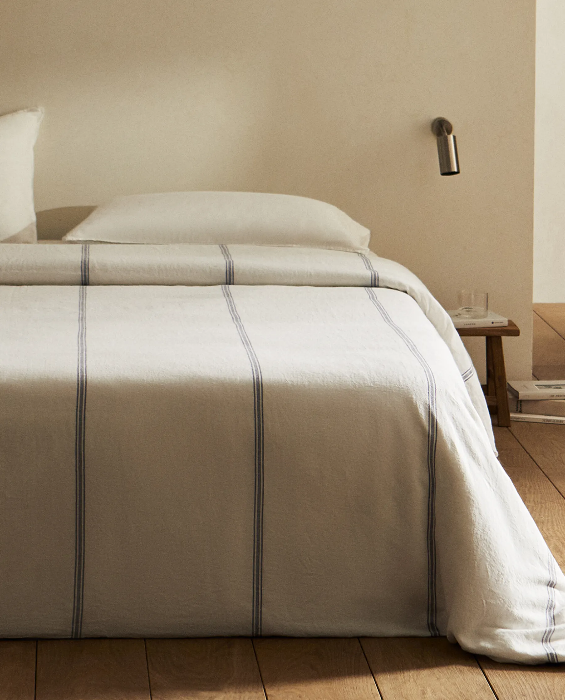 ZARA Home Striped Linen Duvet Cover