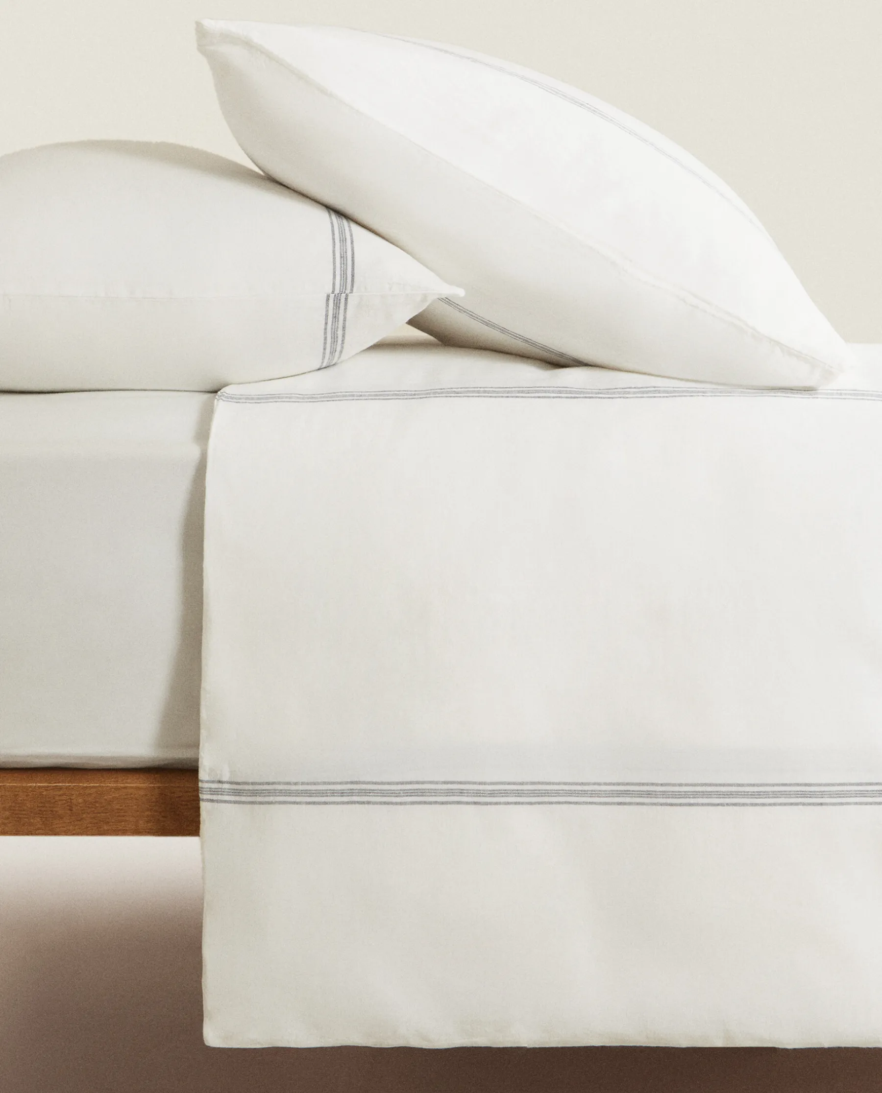 ZARA Home Striped Linen Duvet Cover