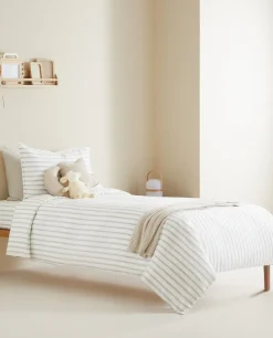 ZARA Home Striped Linen Duvet Cover