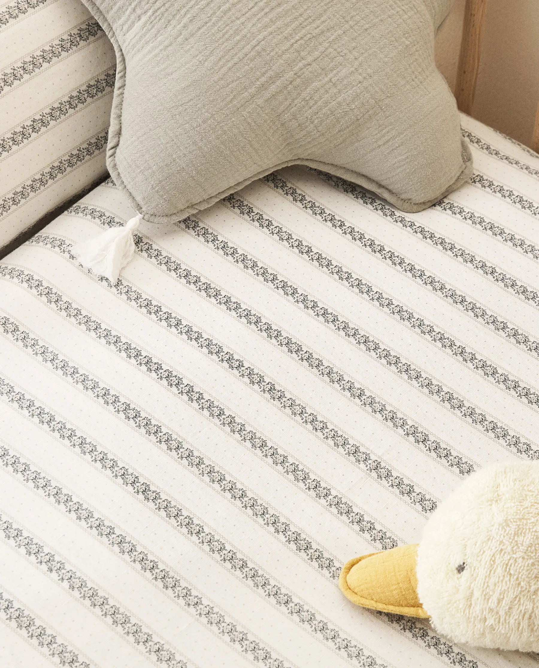 ZARA Home Striped Linen Duvet Cover