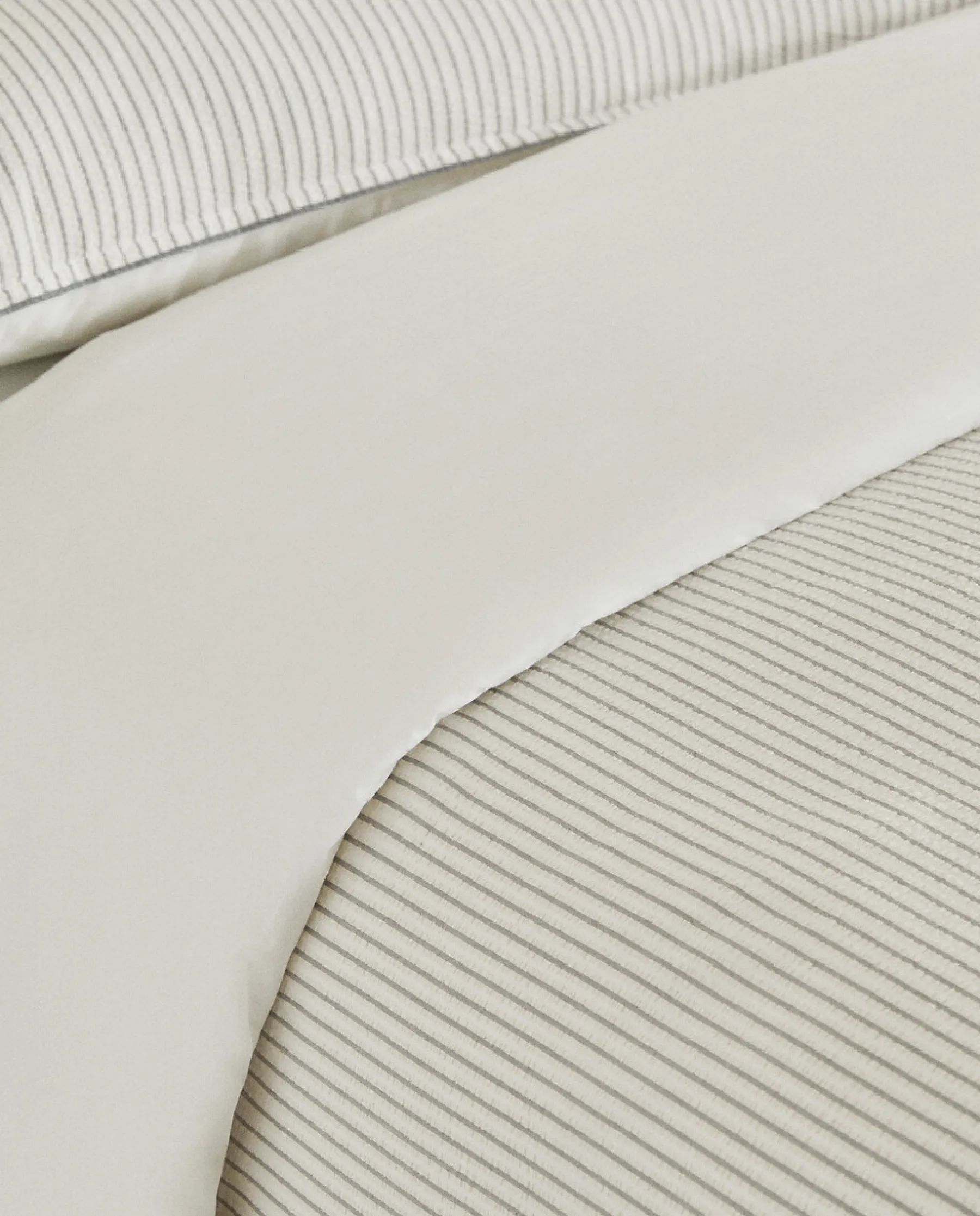 ZARA Home Striped Seersucker Duvet Cover