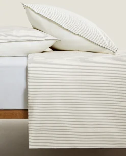 ZARA Home Striped Seersucker Duvet Cover