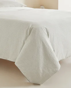 ZARA Home Striped Seersucker Duvet Cover