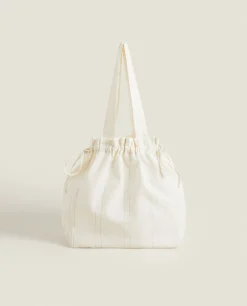 ZARA Home Striped Travel Laundry Bag