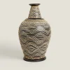 ZARA Home Terracotta And Rattan Vase