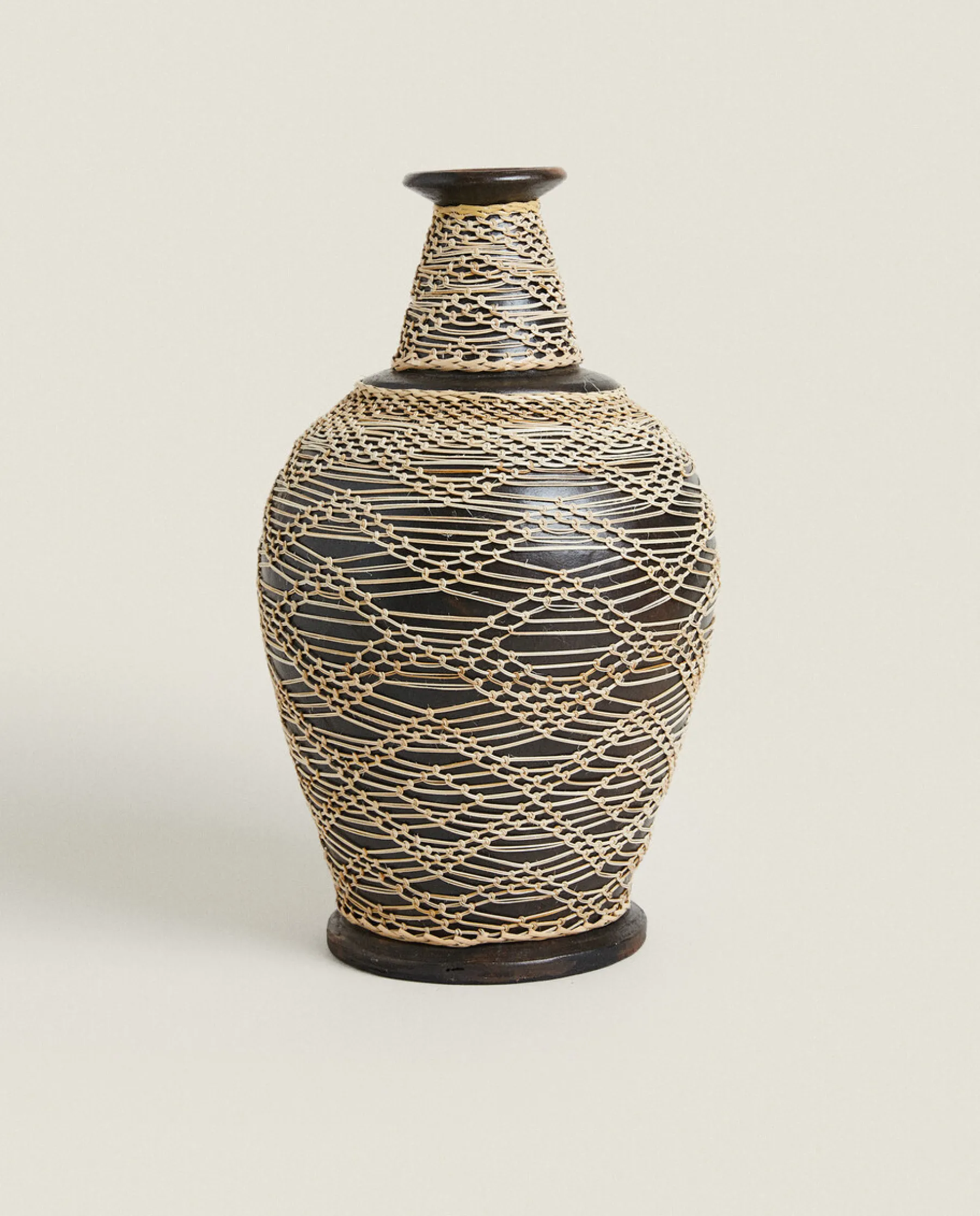 ZARA Home Terracotta And Rattan Vase