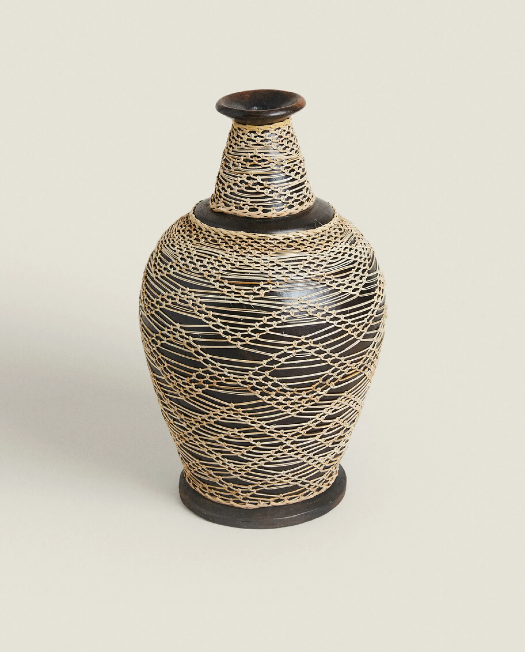 ZARA Home Terracotta And Rattan Vase