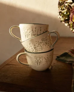 ZARA Home Textured Floral Christmas Mug