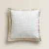 ZARA Home Textured Throw Pillow Cover With Linen Border