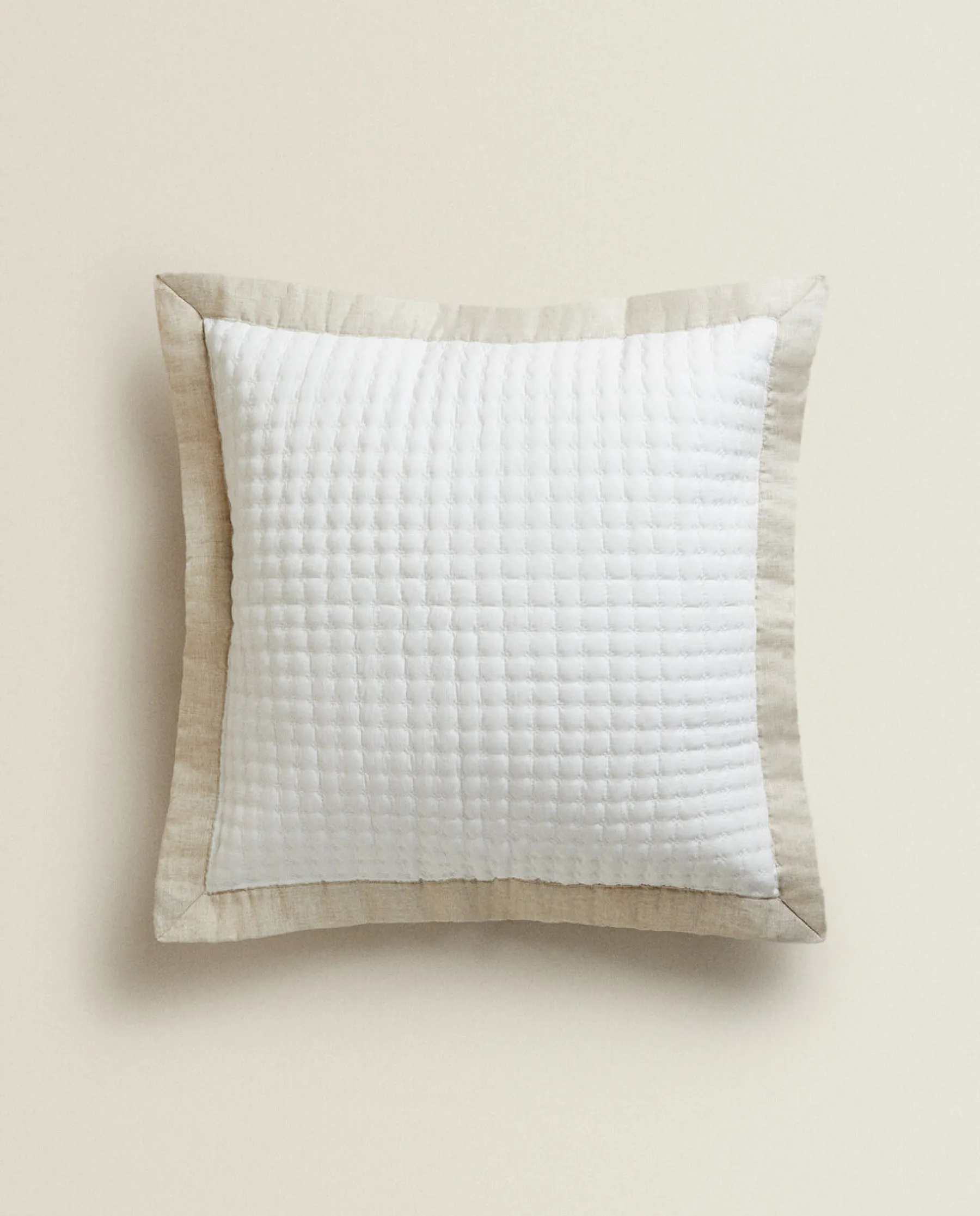 ZARA Home Textured Throw Pillow Cover With Linen Border