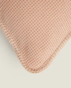 ZARA Home Textured Waffle-Knit Throw Pillow Cover