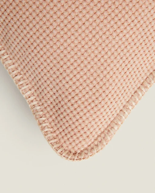 ZARA Home Textured Waffle-Knit Throw Pillow Cover