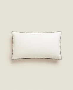 ZARA Home Throw Pillow Cover With Backstitching