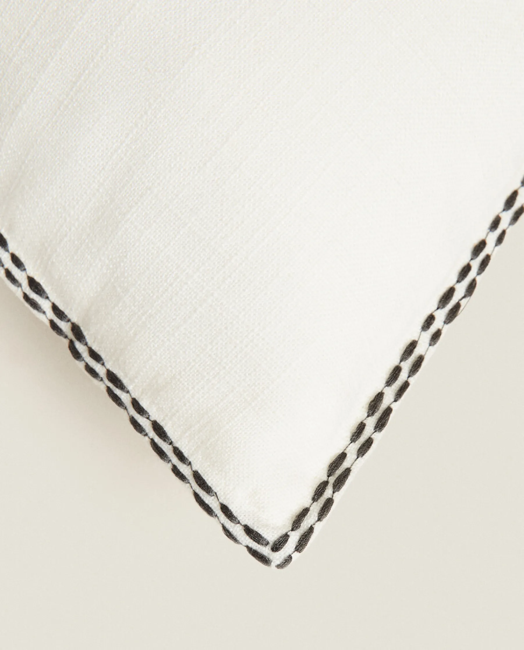 ZARA Home Throw Pillow Cover With Backstitching
