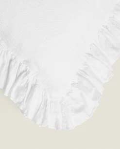 ZARA Home Throw Pillow Cover With Pleated Ruffle