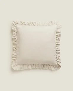 ZARA Home Throw Pillow Cover With Pleated Ruffle