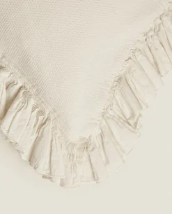 ZARA Home Throw Pillow Cover With Pleated Ruffle